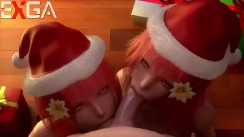 Devola & Popola Christmas Blowjob - Exga