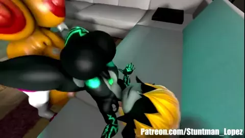 Rouge having an interesting night with Midna - Stuntman Shocking Lopez