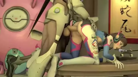 Genji Fucks D.Va in the Ass - Shweeei
