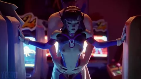 D.Va Lewding at the Arcade - Yeero