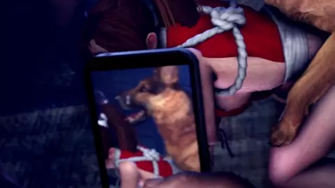 Mai Shiranui getting it on with Coach and dog - Opiumud