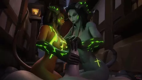 Eredar giving a handjob - Colonelyobo