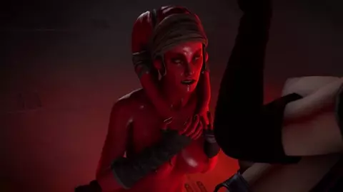 Dark Rey choking Twi'lek - Amateursfm
