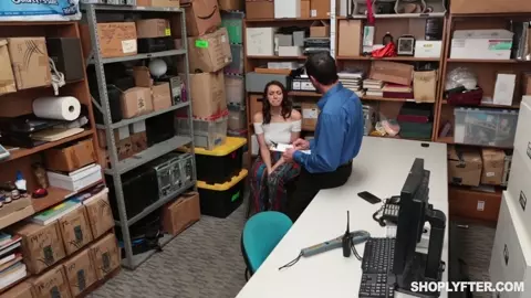 Cute Girl Gets Interrogated By A Store Security Officer