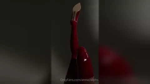 Anna.Ralphs Latex Red Lingerie Strip Tease