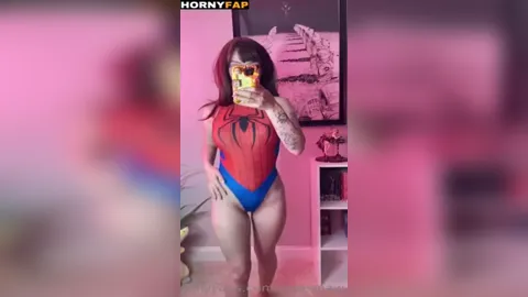 Sneesnaw Spiderman Cosplay Outfiit Mirror Strip