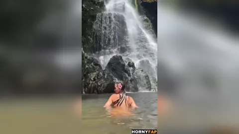 Mikaela Lafuente Nude Waterfall Tease
