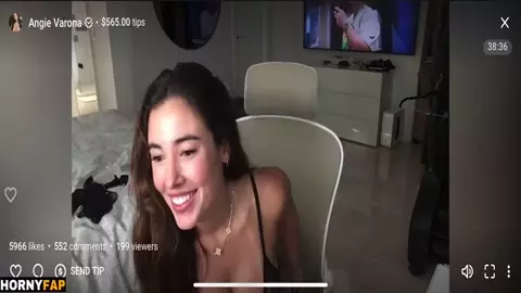 Angie Varona See Through Nipple Lingerie PPV Livestream
