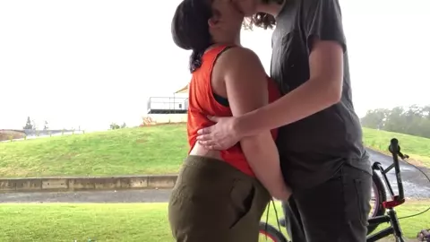 chubby teen outdoor quickie